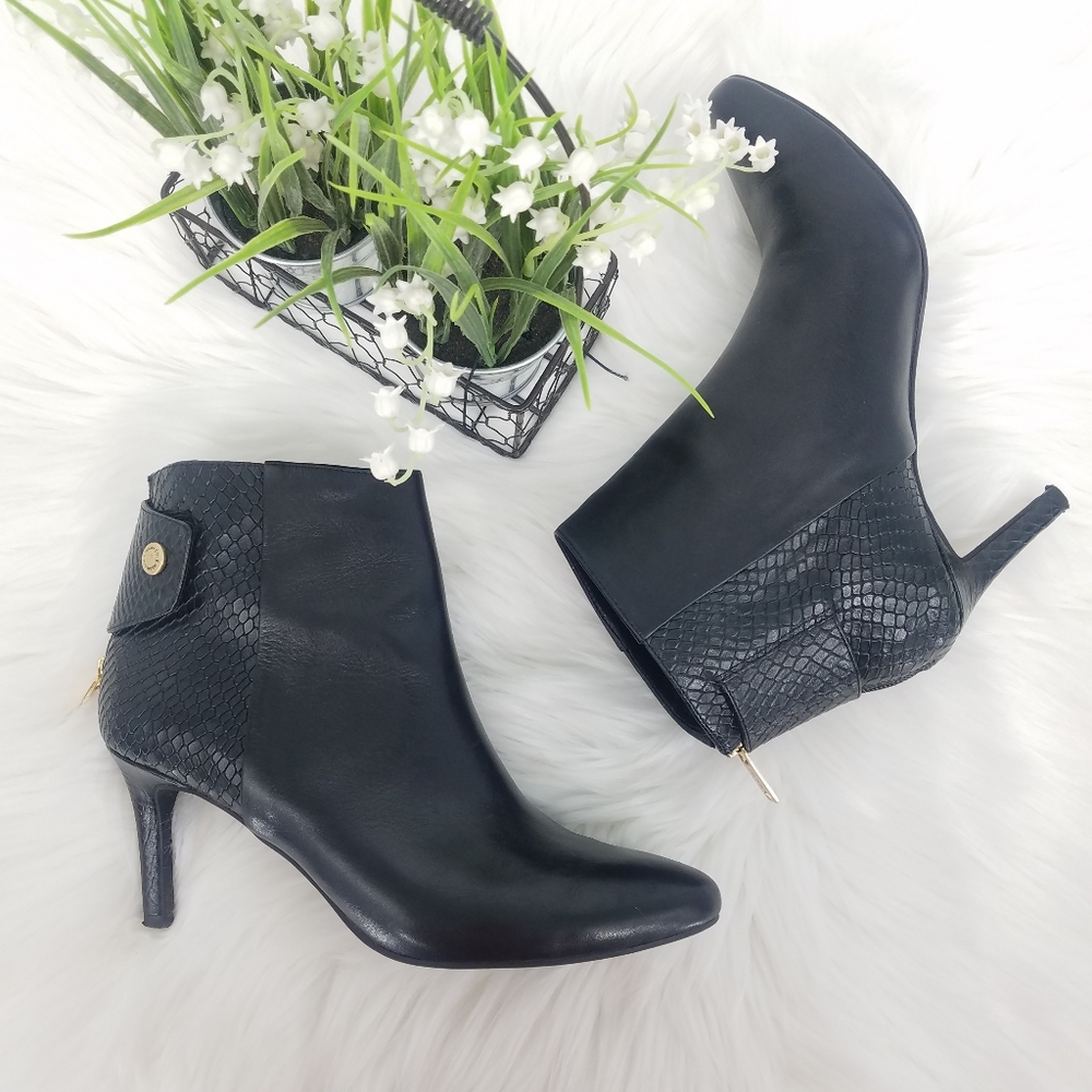 ❣SOLD❣Cole Haan Black Claremont Snakeskin Bootie - Picture 2 of 8